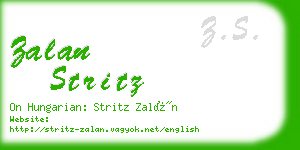 zalan stritz business card